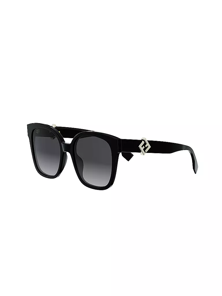 FENDI | FF Diamonds schwarze eckige Sonnenbrille | schwarz