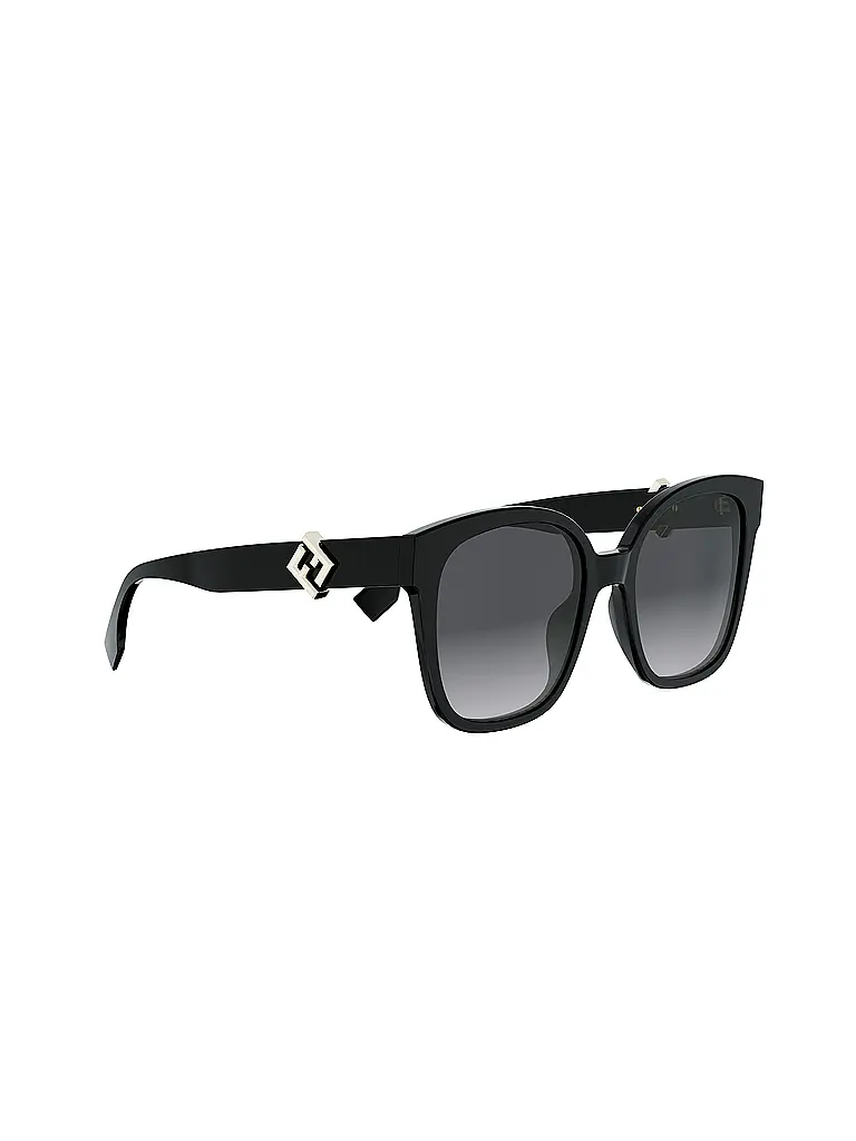 FENDI | FF Diamonds schwarze eckige Sonnenbrille | 