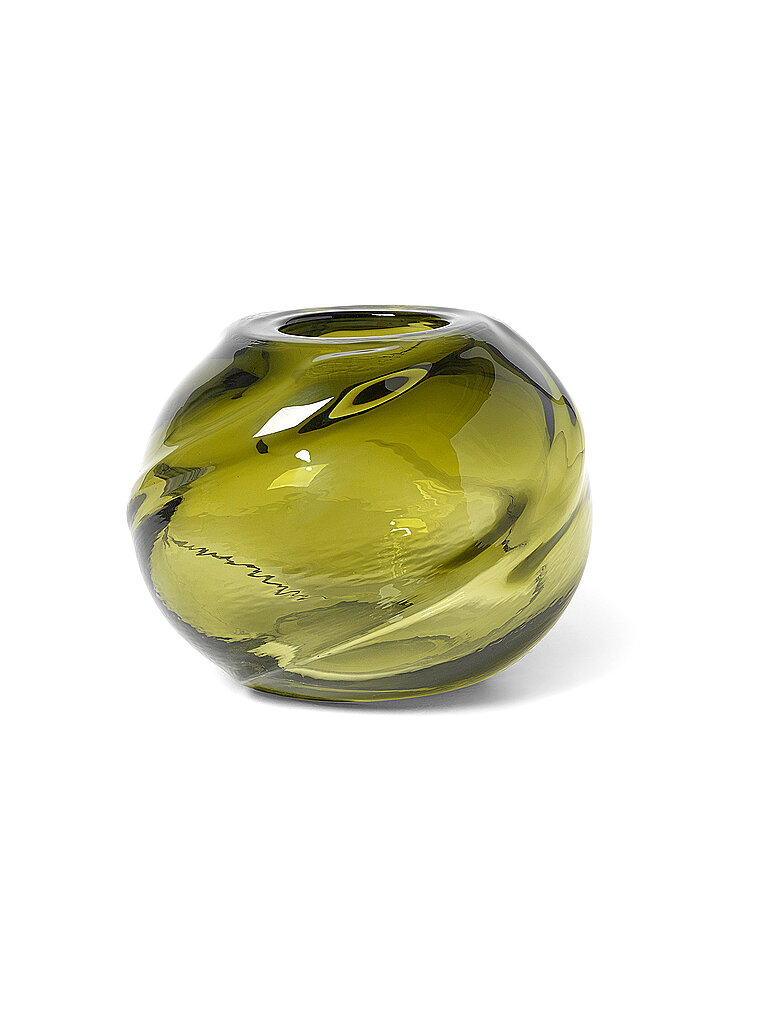 FERM LIVING Vaso WATER SWIRL ROTONDO Verde Muschio oliva
