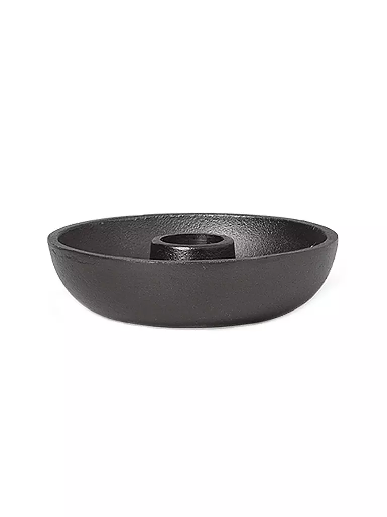 FERM LIVING | Bowl Candle Holder - Single Blackened Aluminium | schwarz