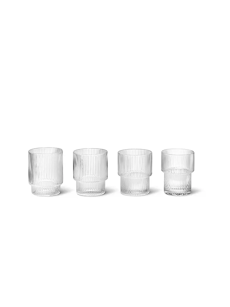 FERM LIVING | Gläser Set 4tlg - Ripple Glasses | transparent