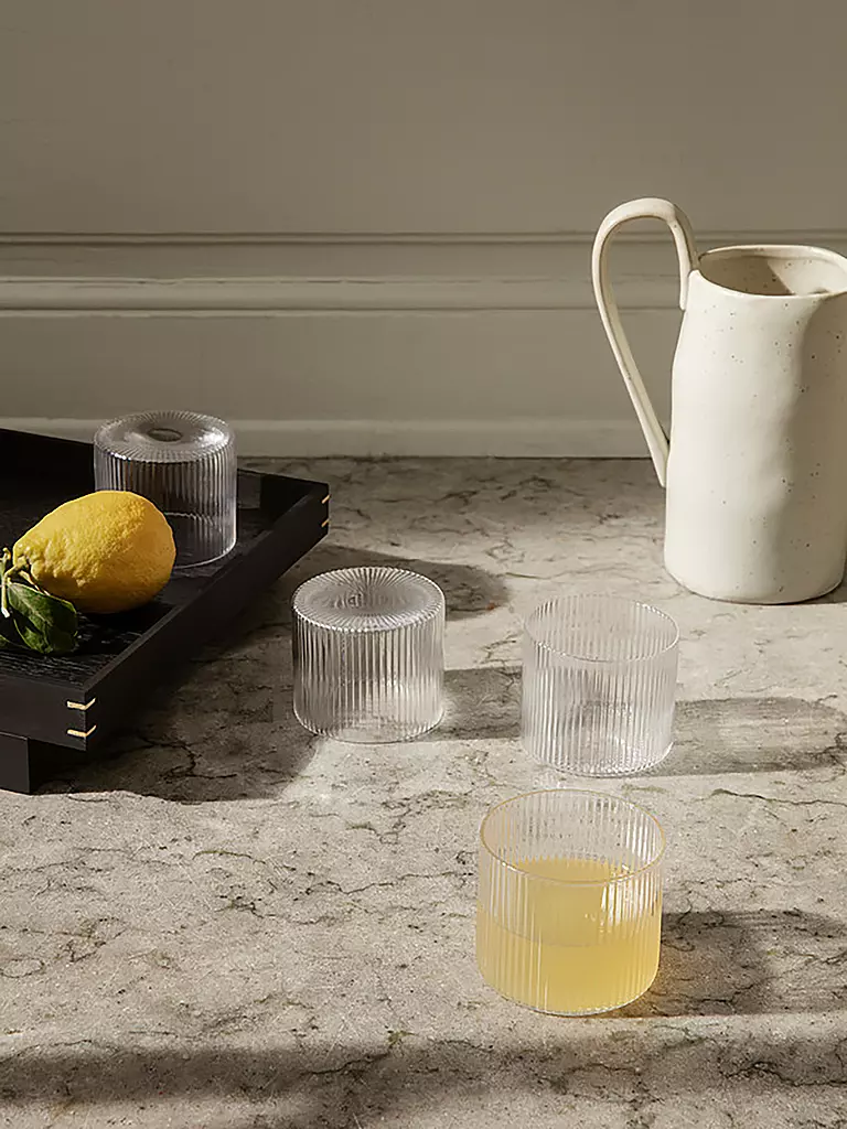 FERM LIVING | Glas 4er Set RIPPLE | transparent