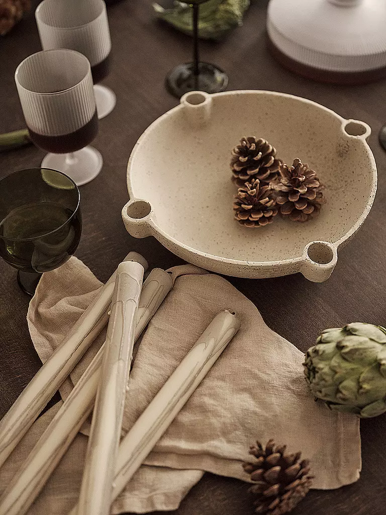 FERM LIVING | Kerzen 2er Set Dryp Candles  Warm Grey | hellgrau