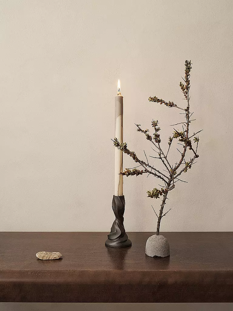 FERM LIVING | Kerzen 2er Set Dryp Candles  Warm Grey | hellgrau