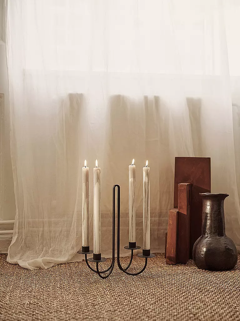 FERM LIVING | Kerzen 2er Set Dryp Candles  Warm Grey | hellgrau