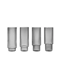 FERM LIVING | Longdrinkglas 4er Set RIPPLE | transparent