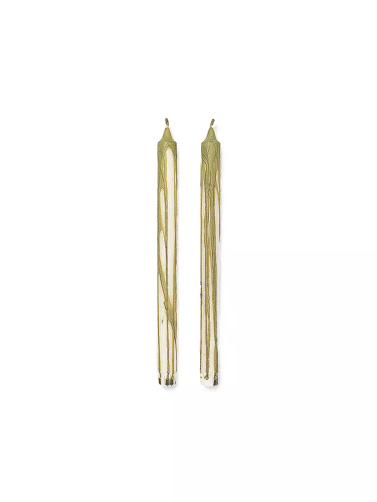 FERM LIVING | Stabkerze DRYP 2er Set 30cm Olive Green | olive