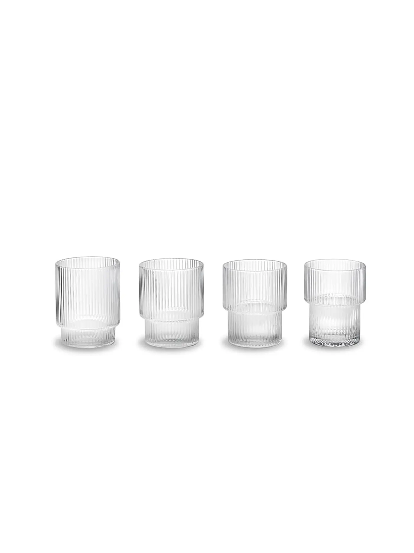 FERM LIVING | Trinkglas 4er Set RIPPLE | transparent