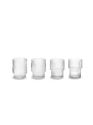 FERM LIVING | Glas 4er Set RIPPLE Smoked Grey | transparent