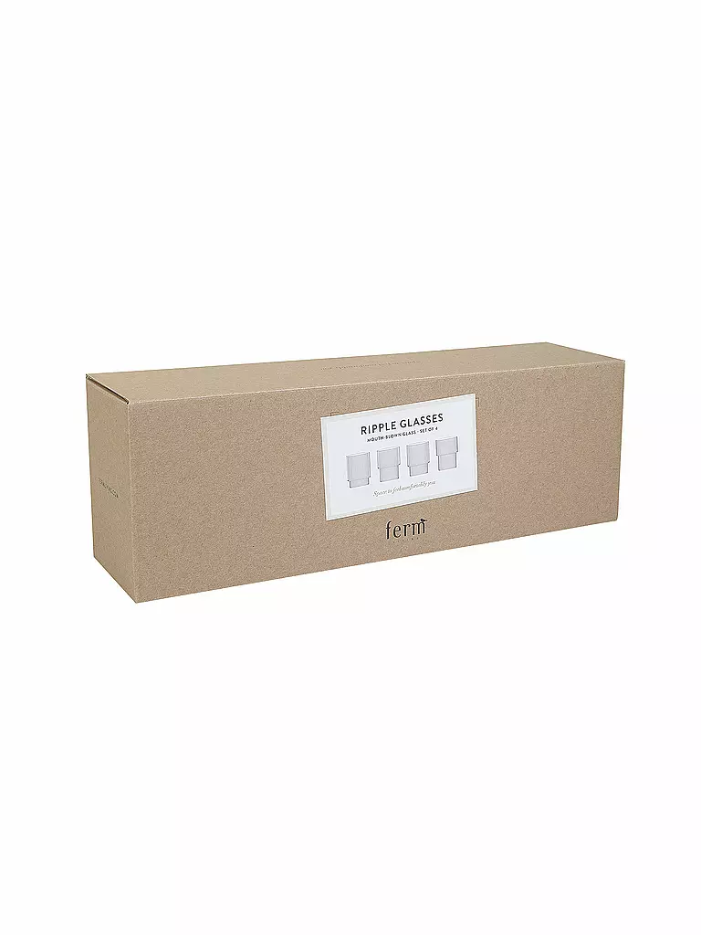 FERM LIVING | Trinkglas 4er Set RIPPLE | grau