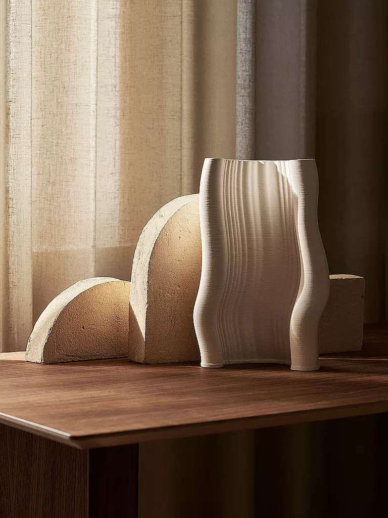FERM LIVING | Vase MOIRE 30cm Offwhite | weiss