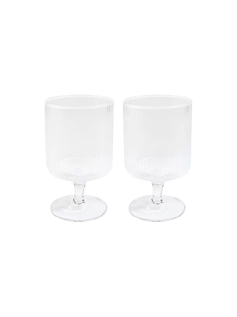 FERM LIVING | Weinglas 2er Set RIPPLE | transparent