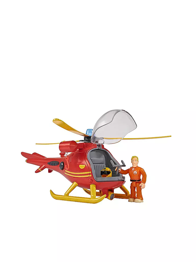 FEUERWEHRMANN SAM | Feuerwehrmann Sam Hubschrauber mit Figur  | transparent