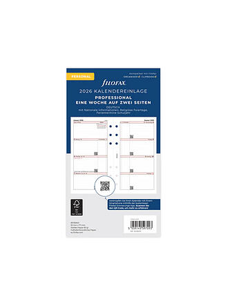 FILOFAX | Kalendereinlage Woche Deutsch Personal 2026