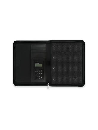 FILOFAX | Mikrofaser Folio mit Reißverschluss und Taschenrechner Schwarz