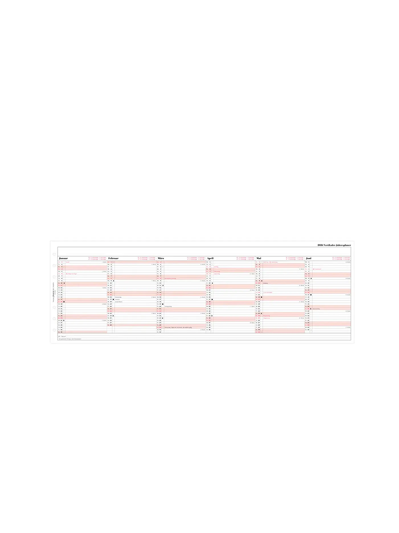 FILOFAX | Kalendereinlage Jahresplaner Deutsch Personal 2026 | weiss