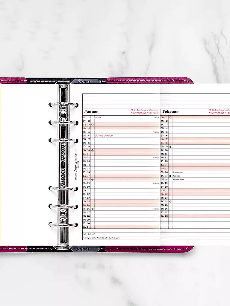 FILOFAX | Kalendereinlage Jahresplaner Deutsch Personal 2026 | weiss