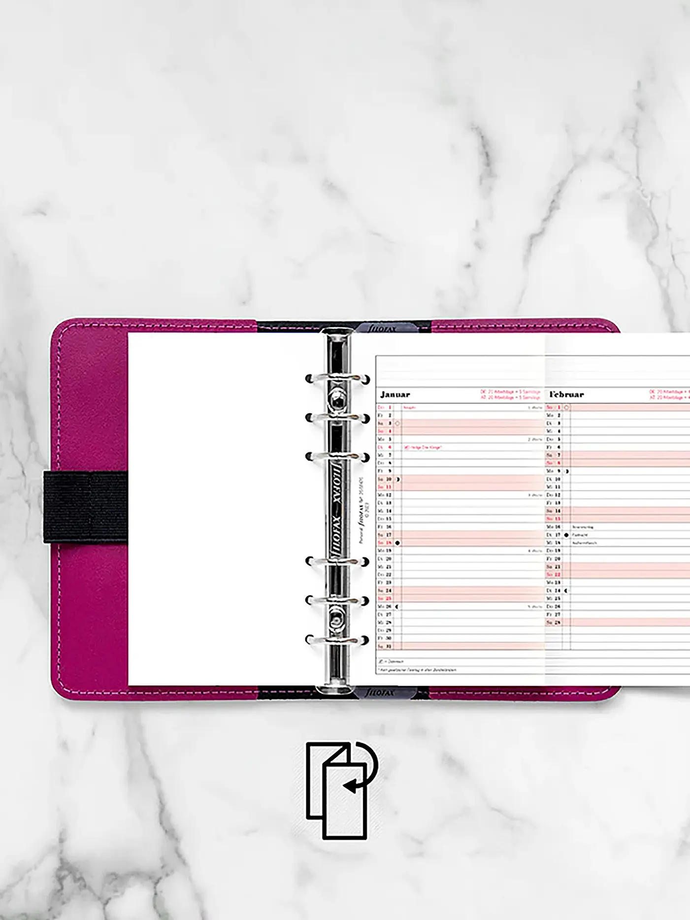 FILOFAX | Kalendereinlage Jahresplaner Deutsch Personal 2026 | weiss