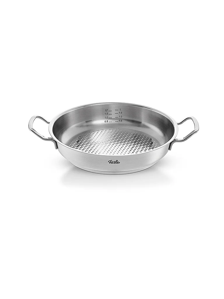 FISSLER Servierpfanne mit Novogrill ORIGINAL PROFI COLLECTION 28cm/2l Edelstahl /Matt argent