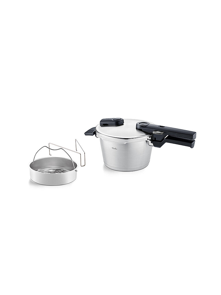 FISSLER Schnellkochtopf mit Dämpfeinsatz VITAQUICK 18cm/2,5l Edestahl silber