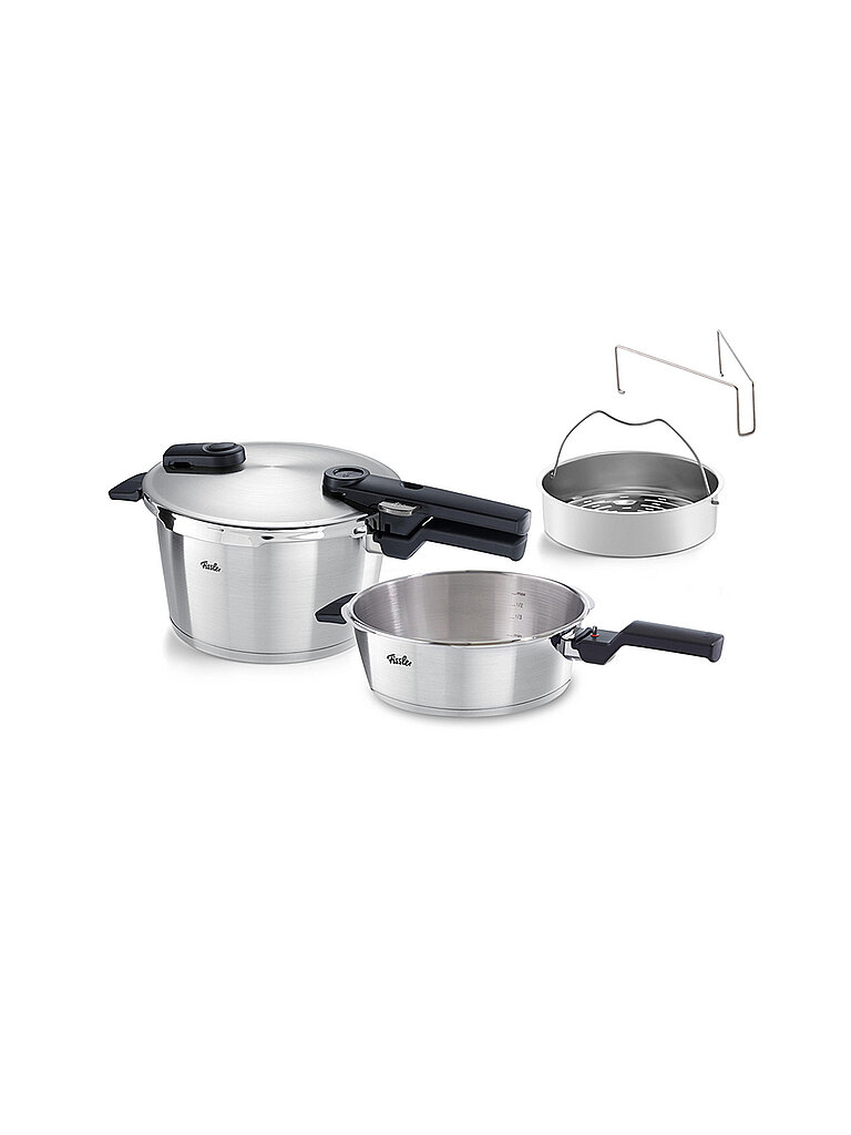 FISSLER Schnellkochtopf Set 2-tlg VITAQUICK 4,5l+2,5l Eedelstahl silber