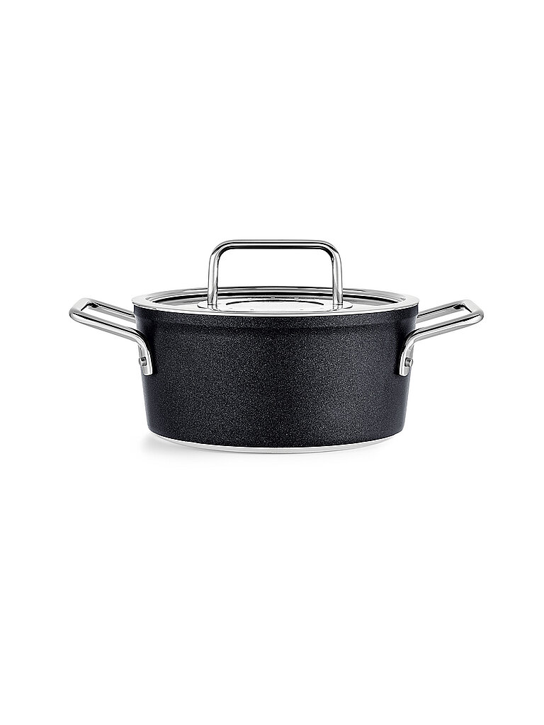 FISSLER Kochtopf mit Gasdeckel ADAM0ANT 18cm/2l Anihaft/Schwarz schwarz