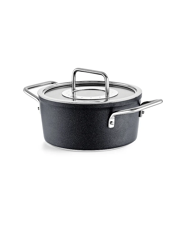 FISSLER Olla con tapa de gas ADAM0ANT 18cm/2l Antiadherente/Negro negro
