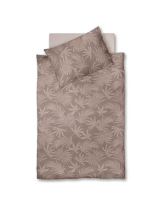 FLEURESSE | Satin Bettwäsche 70x90cm/140x200cm MODERN GARDEN B Mokka