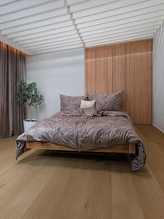 FLEURESSE | Satin Bettwäsche 70x90cm/140x200cm MODERN GARDEN B Mokka