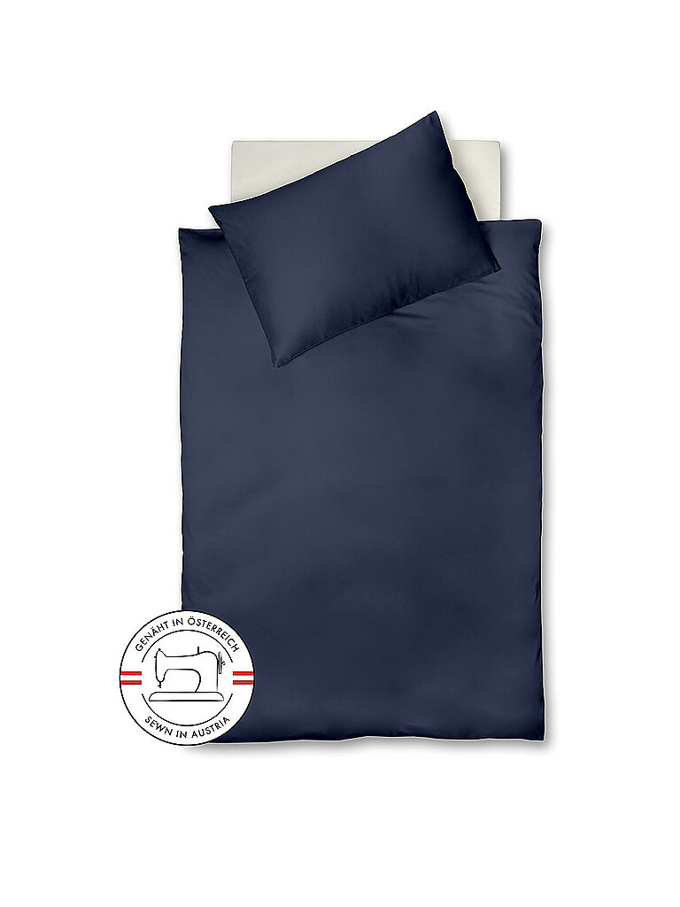 FLEURESSE Satin Bettwäsche Royal Uni 140x220cm Nachtblau dunkelblau
