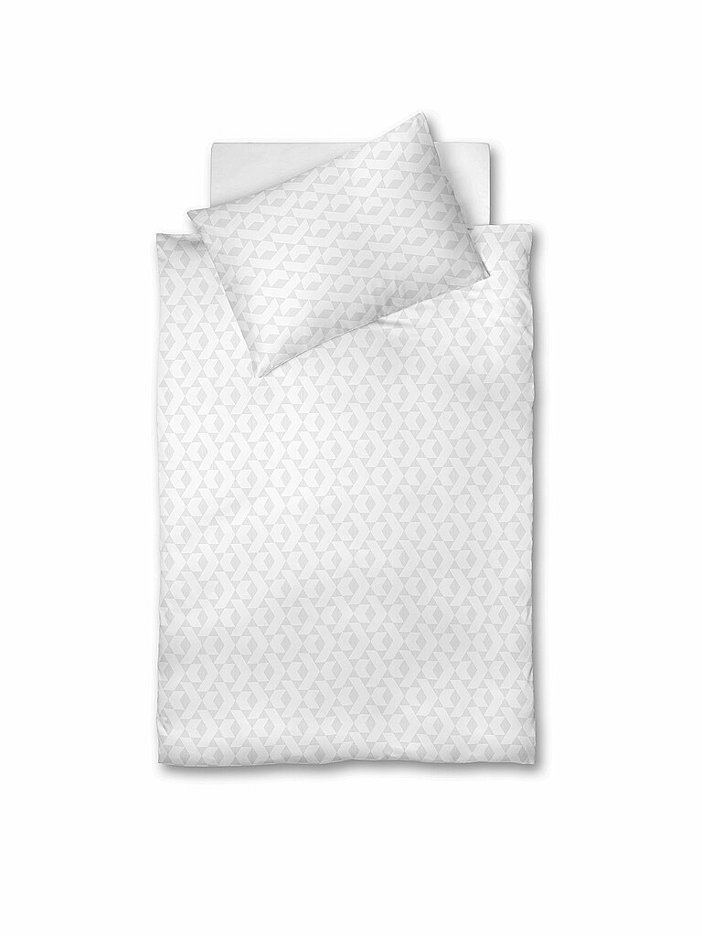 FLEURESSE Linge de lit en damas Opal 70x90cm / 140x200cm (Blanc) blanc