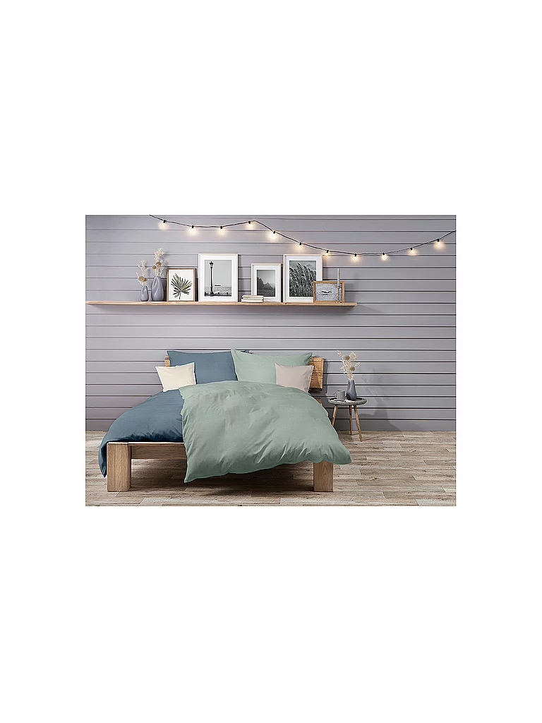 FLEURESSE Parure de lit en mousseline CAPRI 70x90cm/140x200cm Menthe vert clair