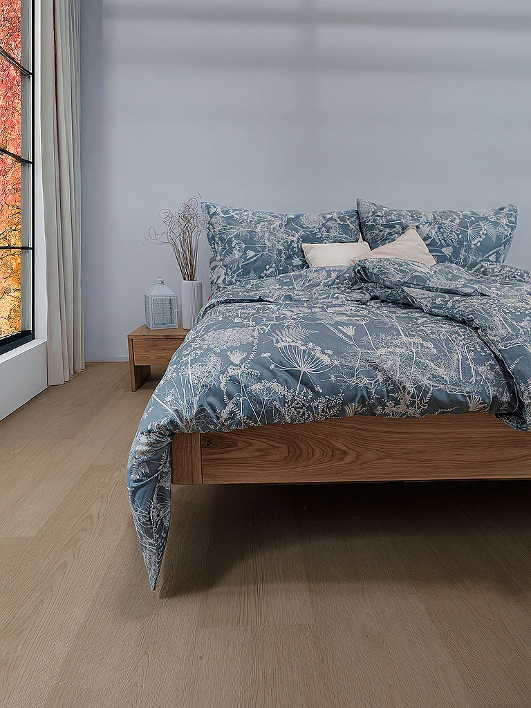 FLEURESSE Ropa de cama de satén 70x90cm/140x200cm MODERN GARDEN B Urban Blue azul oscuro