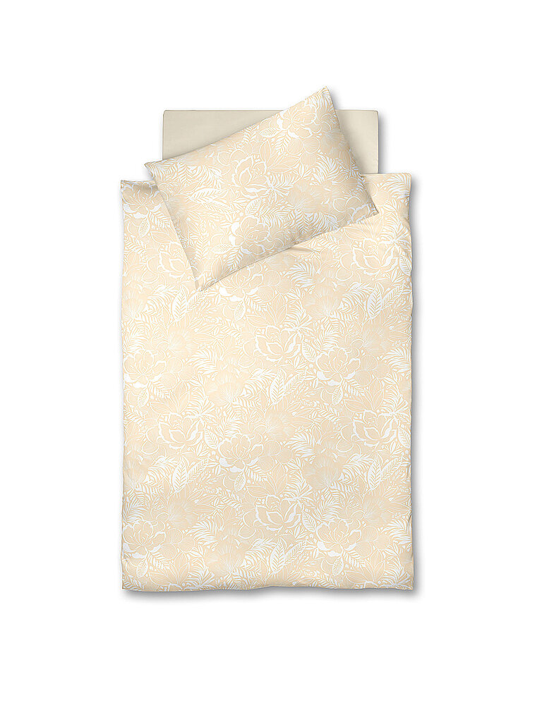 FLEURESSE Satin Bettwäsche MODERN GARDEN 70x90cm / 140x200cm Pear Sorbet crème