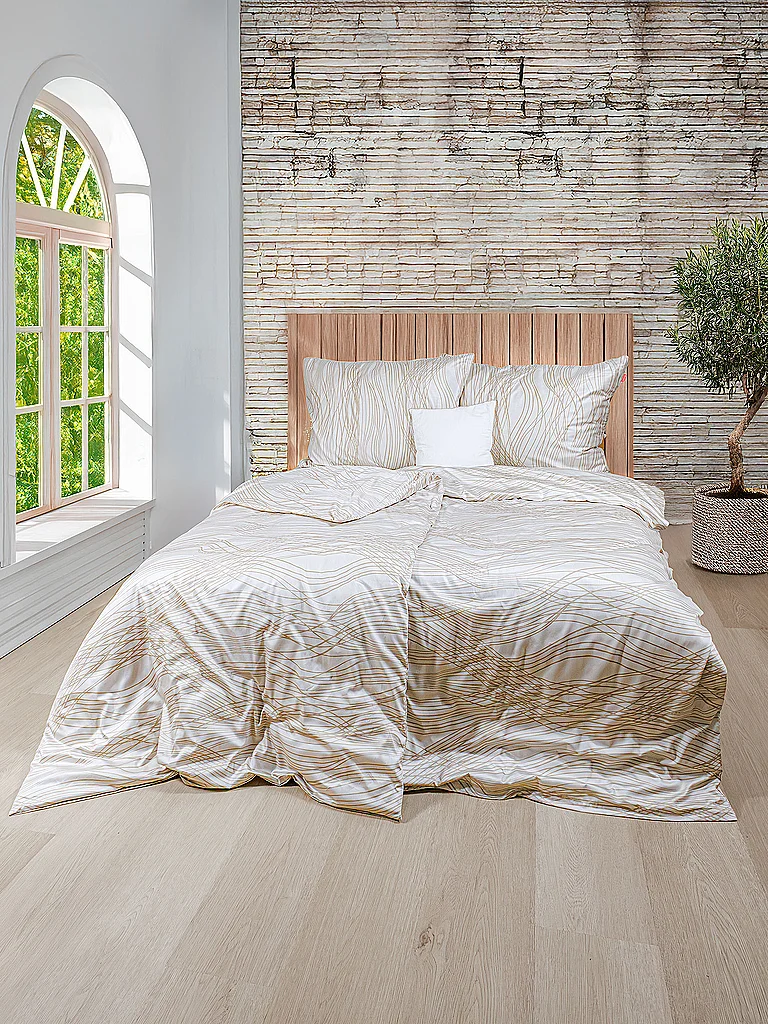 FLEURESSE Ropa de cama de satén MODERN LIFE 70x90cm / 140x220cm Sandstone crema