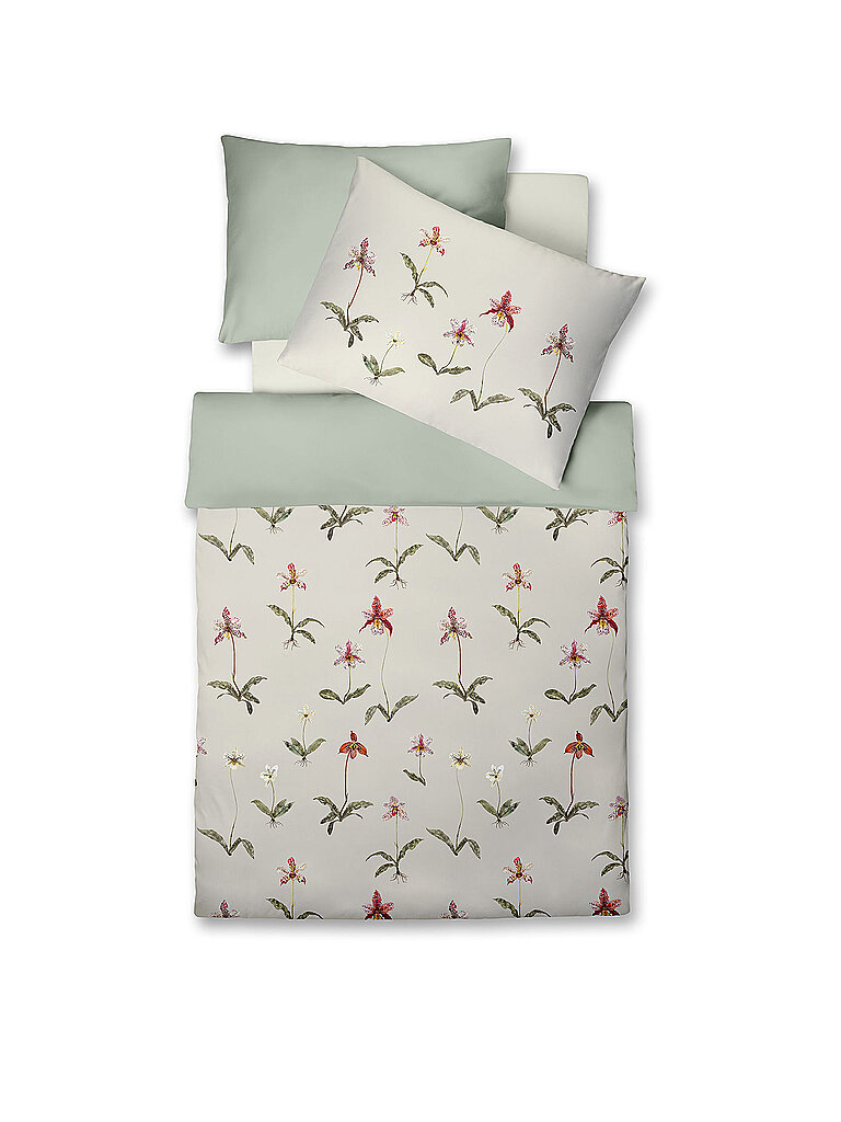 FLEURESSE Ropa de cama de satén BED ART 70x90cm / 140x220cm Sunset Blush verde