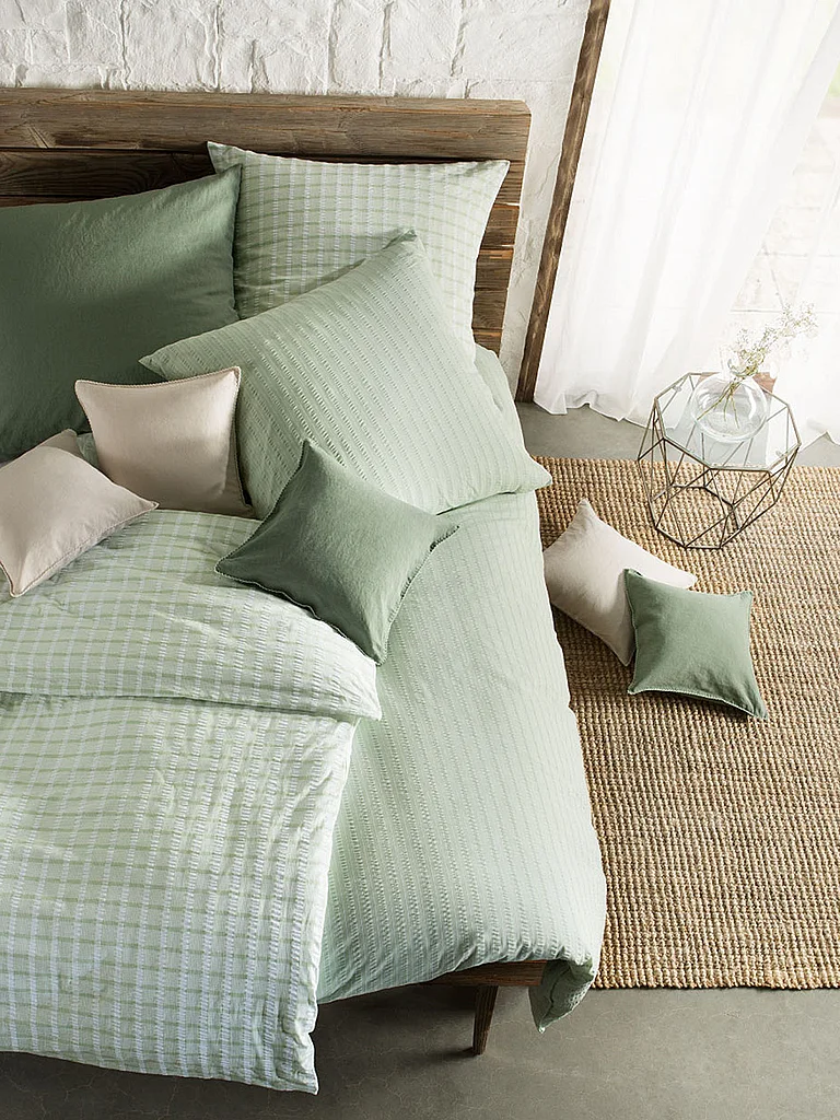 FLEURESSE Ropa de cama Seersucker RIO 70x90cm / 140x200cm Pistacho verde