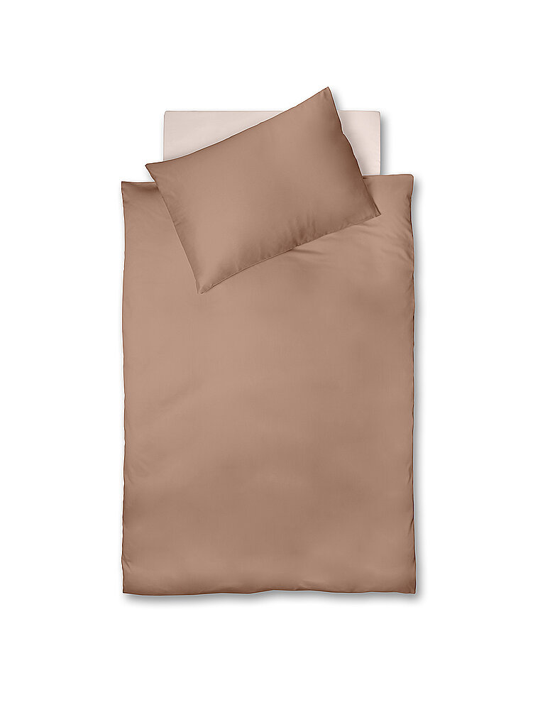 FLEURESSE Satin Bettwäsche ROYAL UNI 70x90cm / 140x200cm Hellbraun hellbraun