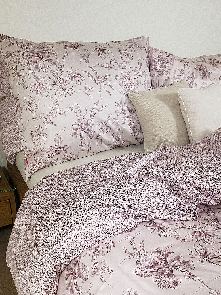 FLEURESSE Parure de lit en satin BED COUTURE 70x90cm / 140x200cm Dark Scarlett rose