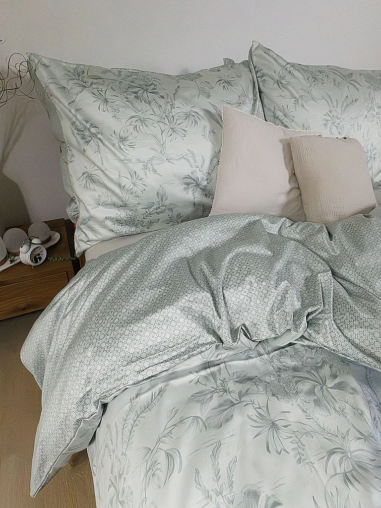FLEURESSE Ropa de cama de satén BED COUTURE 70x90cm / 140x200cm Matcha Brew marrón claro