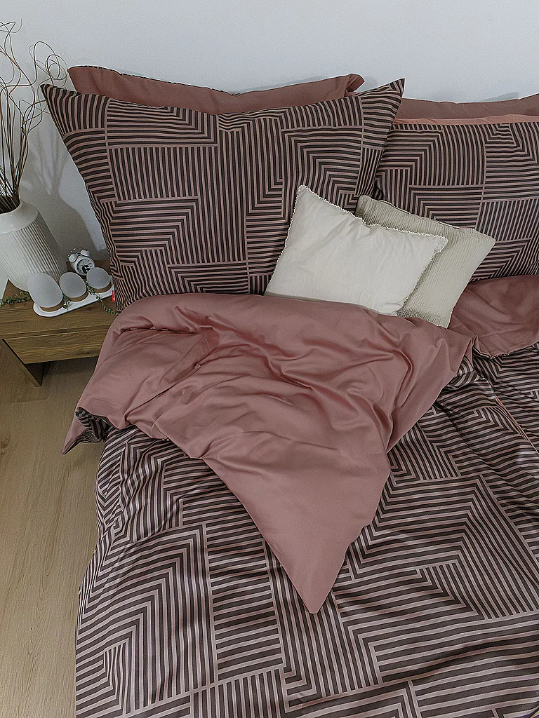 FLEURESSE Ropa de cama de satén MODERN CLASSIC B 70x90cm / 140x200cm Rose Elegance rojo oscuro