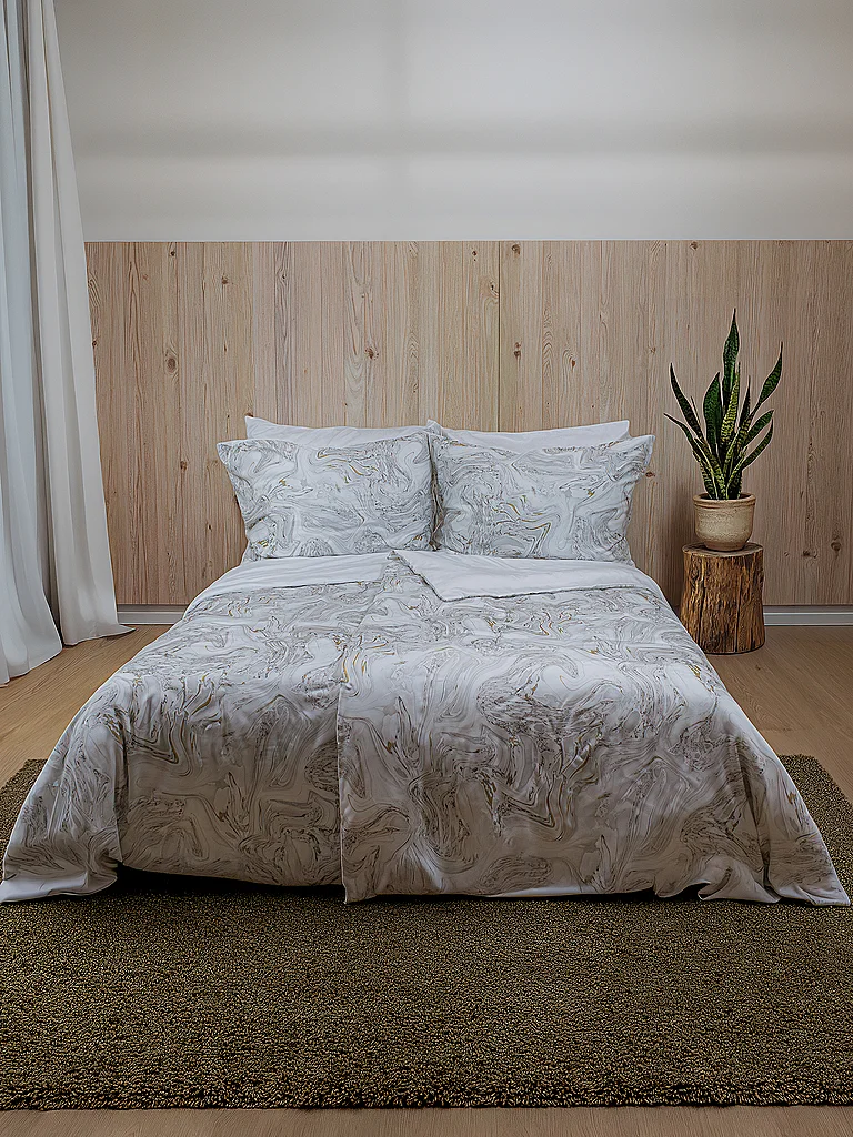 FLEURESSE Parure de lit Tencel LUXURY 70x90cm / 140x200cm gris clair