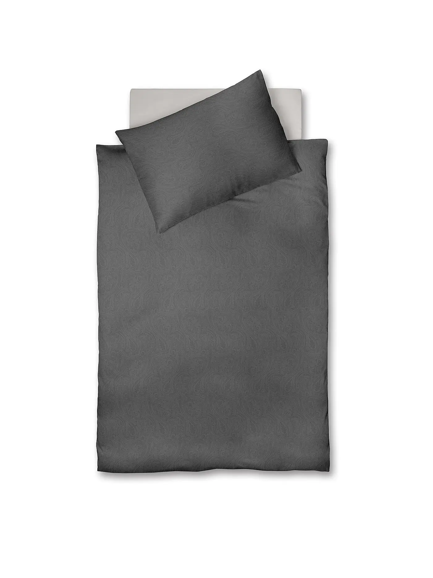 FLEURESSE | Damast-Bettwäsche "Opal" 70x90cm/140x200cm  | grau