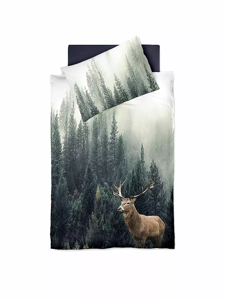 FLEURESSE | Flanell Bettwäsche 70x90cm/140x200cm Aspen Deer | grau