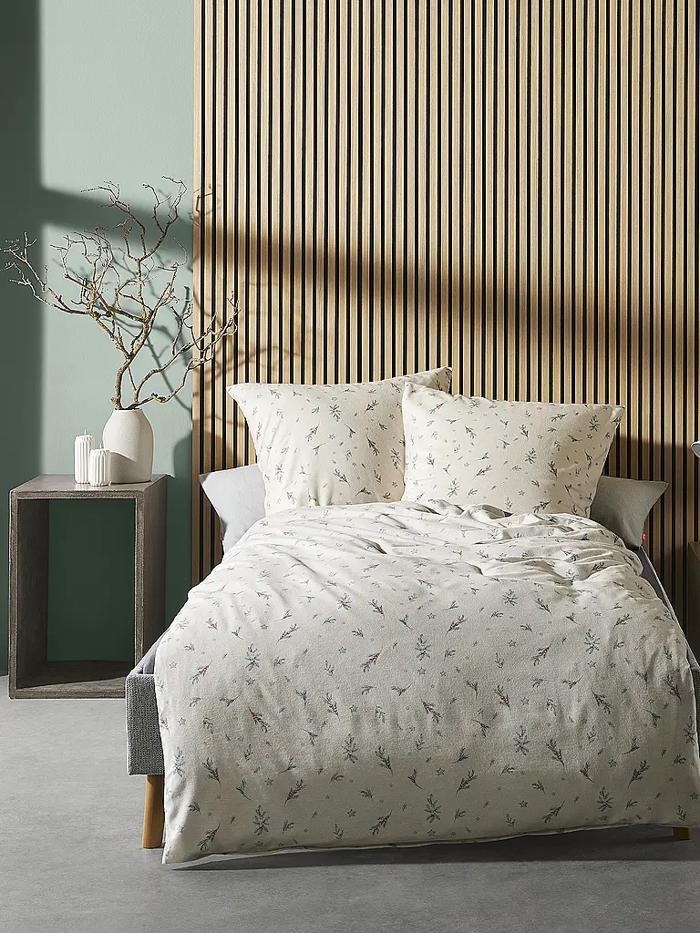 FLEURESSE | Flanell Bettwäsche 70x90cm/140x200cm ASPEN Snow White | Creme