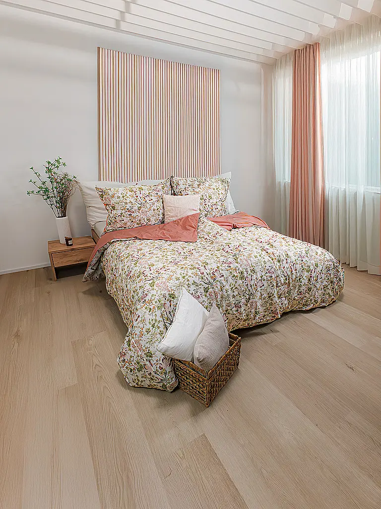 FLEURESSE | Satin Bettwäsche 70x90cm/140x200cm MODERN GARDEN B Misty Rose | Beere