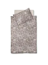 FLEURESSE | Satin Bettwäsche 70x90cm/140x200cm MODERN GARDEN B Taupe | rosa