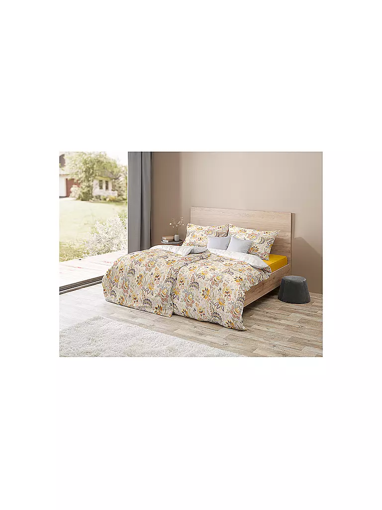 FLEURESSE | Satin Bettwäsche MIAMI 70x90cm/140x200cm Vanilla | Gelb