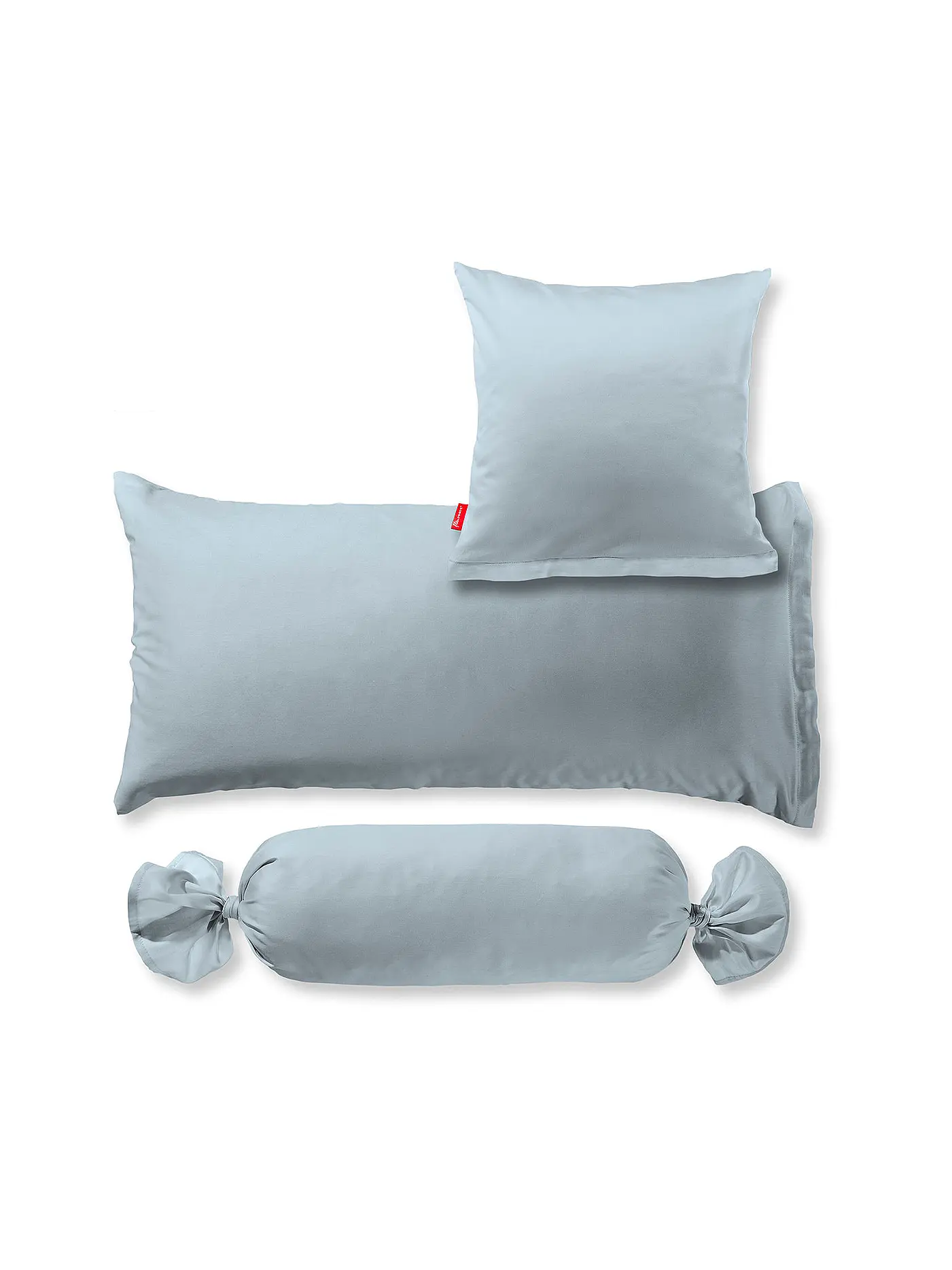 FLEURESSE | Satin Kissenbezug Royal Uni 2er 40x40cm Koralle | hellblau