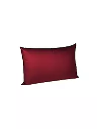 FLEURESSE | Satin-Kissenbezug "Royal Uni" 2-er 40x60cm (Silber) | dunkelrot